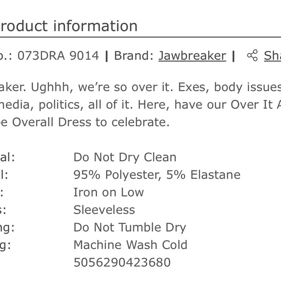 Jawbreaker - Over It All Pinstripe Overall Short dress - Black - Picture 6 of 7